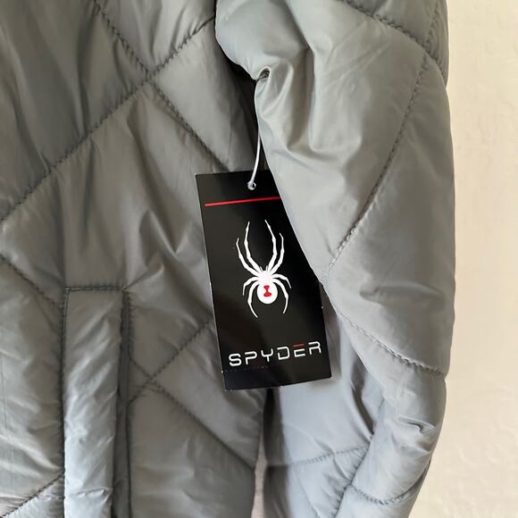 SPYDER Mens Quilted Bomber Jacket $169 NEW Size Small Tea Leaf Normcore Dadcore - Picture 5 of 13